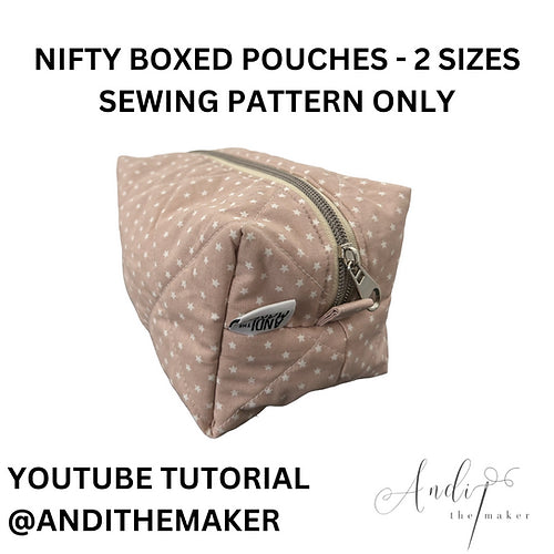 NIFTYBOXED POUCH - QUILTED - SEWING PATTERN ONLY